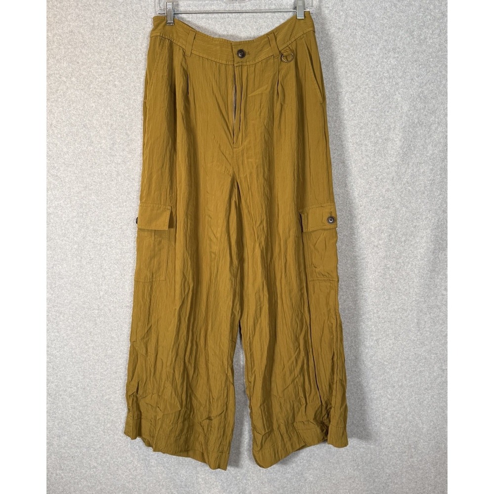 Madewell The Tall Harlow Wide-Leg Cargo Trouser Office Pant Yellow Size 12